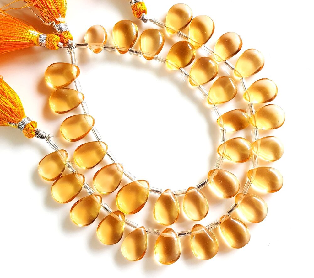 4796 Citrine Quartz Gemstone Smooth Pear Beads for DIY Jewelry